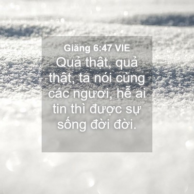 Picture 04 - Giăng 6:47 VIE - Quả thật, quả thật, ta nói cùng các - Bible Verse Picture