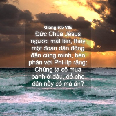 Picture 04 - Giăng 6:5 VIE - Đức Chúa Jêsus ngước mắt lên, thấy - Bible Verse Picture
