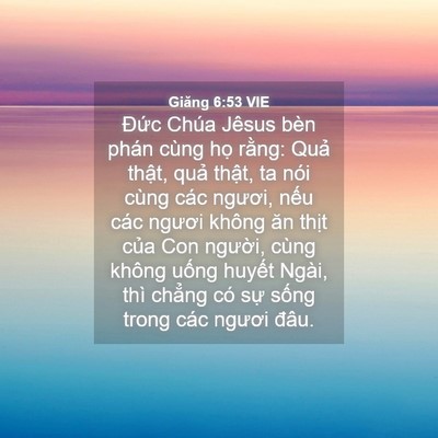 Picture 04 - Giăng 6:53 VIE - Đức Chúa Jêsus bèn phán cùng họ rằng: - Bible Verse Picture