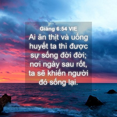 Picture 04 - Giăng 6:54 VIE - Ai ăn thịt và uống huyết ta thì được - Bible Verse Picture