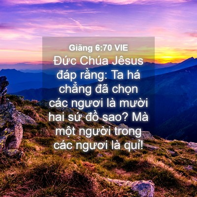 Picture 04 - Giăng 6:70 VIE - Đức Chúa Jêsus đáp rằng: Ta há chẳng - Bible Verse Picture