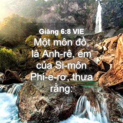 Picture 04 - Giăng 6:8 VIE - Một môn đồ, là Anh-rê, em của Si-môn - Bible Verse Picture