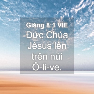 Picture 04 - Giăng 8:1 VIE - Đức Chúa Jêsus lên trên núi - Bible Verse Picture