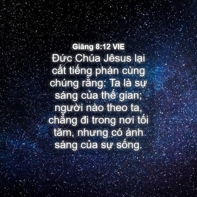 Picture 04 - Giăng 8:12 VIE - Đức Chúa Jêsus lại cất tiếng phán - Bible Verse Picture