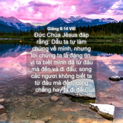 Picture 04 - Giăng 8:14 VIE - Đức Chúa Jêsus đáp rằng: Dẫu ta tự - Bible Verse Picture