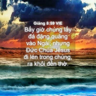 Picture 04 - Giăng 8:59 VIE - Bấy giờ chúng lấy đá đặng quăng vào - Bible Verse Picture