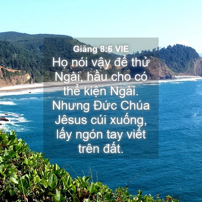 Picture 04 - Giăng 8:6 VIE - Họ nói vậy để thử Ngài, hầu cho có - Bible Verse Picture