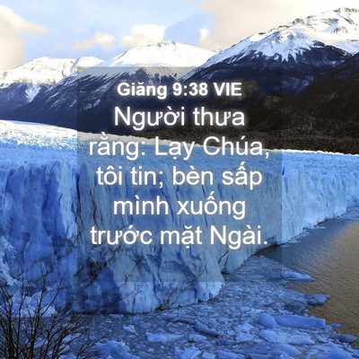 Picture 04 - Giăng 9:38 VIE - Người thưa rằng: Lạy Chúa, tôi tin; - Bible Verse Picture