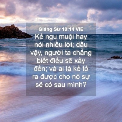 Picture 04 - Giảng Sư 10:14 VIE - Kẻ ngu muội hay nói nhiều lời; dầu - Bible Verse Picture