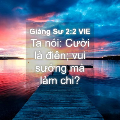Picture 04 - Giảng Sư 2:2 VIE - Ta nói: Cười là điên; vui sướng mà - Bible Verse Picture