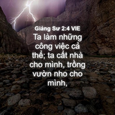 Picture 04 - Giảng Sư 2:4 VIE - Ta làm những công việc cả thể; ta cất - Bible Verse Picture