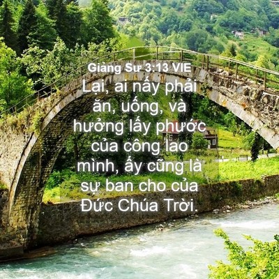 Picture 04 - Giảng Sư 3:13 VIE - Lại, ai nấy phải ăn, uống, và hưởng - Bible Verse Picture
