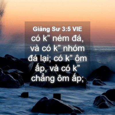 Picture 04 - Giảng Sư 3:5 VIE - có k” ném đá, và có k” nhóm đá - Bible Verse Picture