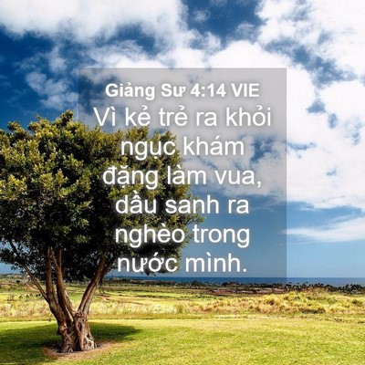 Picture 04 - Giảng Sư 4:14 VIE - Vì kẻ trẻ ra khỏi ngục khám đặng - Bible Verse Picture