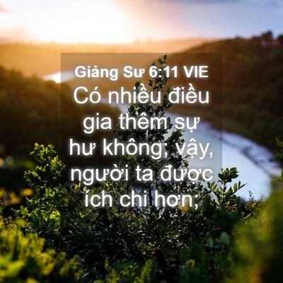 Picture 04 - Giảng Sư 6:11 VIE - Có nhiều điều gia thêm sự hư không; - Bible Verse Picture