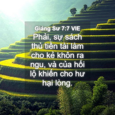 Picture 04 - Giảng Sư 7:7 VIE - Phải, sự sách thủ tiền tài làm cho - Bible Verse Picture