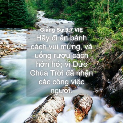 Picture 04 - Giảng Sư 9:7 VIE - Hãy đi ăn bánh cách vui mừng, và uống - Bible Verse Picture
