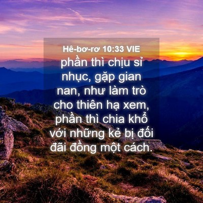 Picture 04 - Hê-bơ-rơ 10:33 VIE - phần thì chịu sỉ nhục, gặp gian nan, - Bible Verse Picture