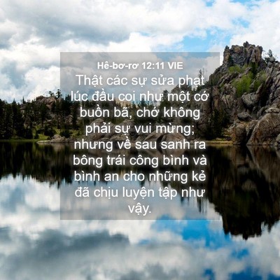 Picture 04 - Hê-bơ-rơ 12:11 VIE - Thật các sự sửa phạt lúc đầu coi - Bible Verse Picture
