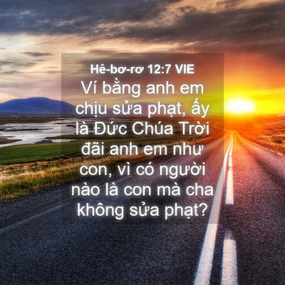 Picture 04 - Hê-bơ-rơ 12:7 VIE - Ví bằng anh em chịu sửa phạt, ấy là - Bible Verse Picture