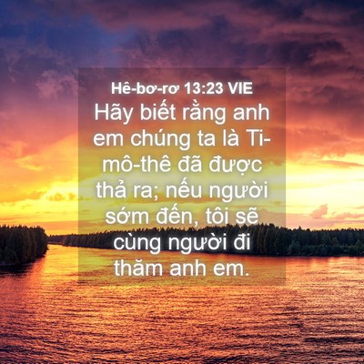 Picture 04 - Hê-bơ-rơ 13:23 VIE - Hãy biết rằng anh em chúng ta là - Bible Verse Picture