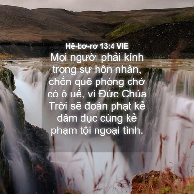 Picture 04 - Hê-bơ-rơ 13:4 VIE - Mọi người phải kính trọng sự hôn - Bible Verse Picture