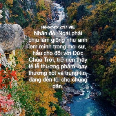 Picture 04 - Hê-bơ-rơ 2:17 VIE - Nhân đó, Ngài phải chịu làm giống như - Bible Verse Picture
