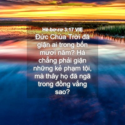 Picture 04 - Hê-bơ-rơ 3:17 VIE - Đức Chúa Trời đã giận ai trong bốn - Bible Verse Picture
