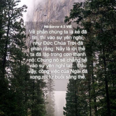 Picture 04 - Hê-bơ-rơ 4:3 VIE - Về phần chúng ta là kẻ đã tin, thì - Bible Verse Picture