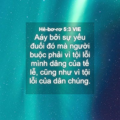 Picture 04 - Hê-bơ-rơ 5:3 VIE - Aáy bởi sự yếu đuối đó mà người - Bible Verse Picture