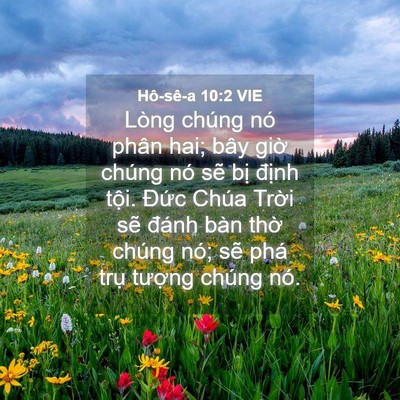 Picture 04 - Hô-sê-a 10:2 VIE - Lòng chúng nó phân hai; bây giờ chúng nó - Bible Verse Picture