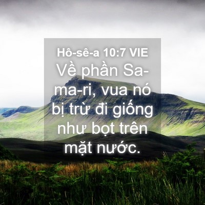 Picture 04 - Hô-sê-a 10:7 VIE - Về phần Sa-ma-ri, vua nó bị trừ đi - Bible Verse Picture