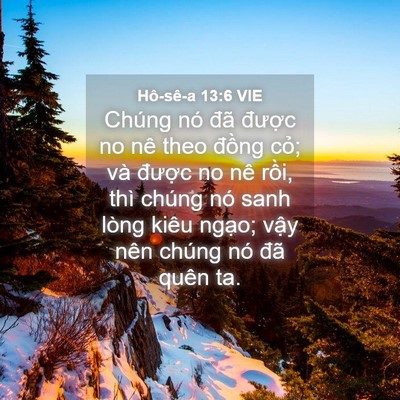 Picture 04 - Hô-sê-a 13:6 VIE - Chúng nó đã được no nê theo đồng - Bible Verse Picture