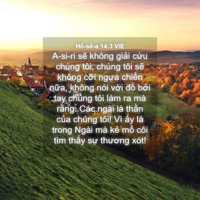Picture 04 - Hô-sê-a 14:3 VIE - A-si-ri sẽ không giải cứu chúng tôi, - Bible Verse Picture