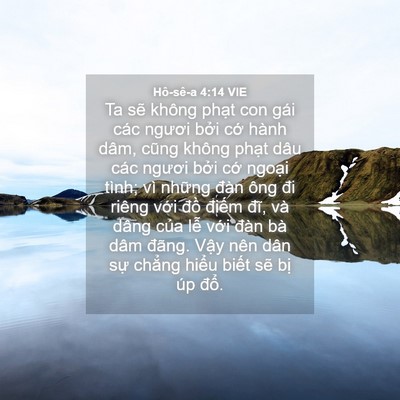 Picture 04 - Hô-sê-a 4:14 VIE - Ta sẽ không phạt con gái các ngươi bởi - Bible Verse Picture