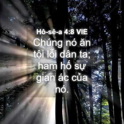 Picture 04 - Hô-sê-a 4:8 VIE - Chúng nó ăn tội lỗi dân ta; ham hố sự - Bible Verse Picture