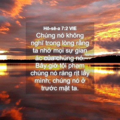 Picture 04 - Hô-sê-a 7:2 VIE - Chúng nó không nghĩ trong lòng rằng ta - Bible Verse Picture