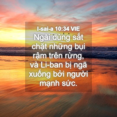 Picture 04 - I-sai-a 10:34 VIE - Ngài dùng sắt chặt những bụi rậm - Bible Verse Picture