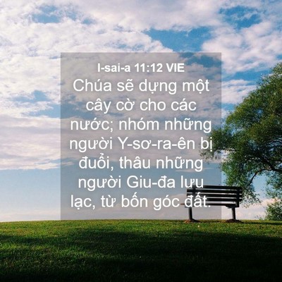 Picture 04 - I-sai-a 11:12 VIE - Chúa sẽ dựng một cây cờ cho các - Bible Verse Picture
