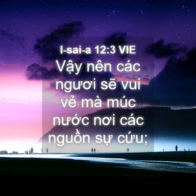 Picture 04 - I-sai-a 12:3 VIE - Vậy nên các ngươi sẽ vui vẻ mà múc - Bible Verse Picture