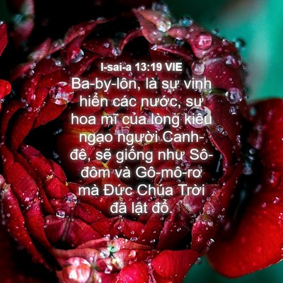 Picture 04 - I-sai-a 13:19 VIE - Ba-by-lôn, là sự vinh hiển các nước, - Bible Verse Picture