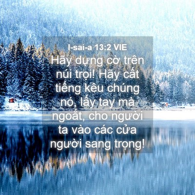Picture 04 - I-sai-a 13:2 VIE - Hãy dựng cờ trên núi trọi! Hãy cất - Bible Verse Picture