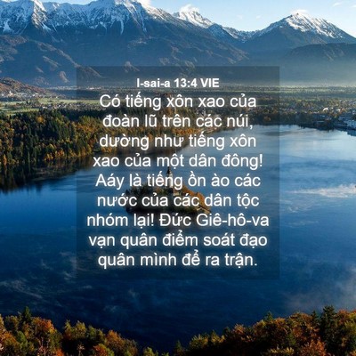 Picture 04 - I-sai-a 13:4 VIE - Có tiếng xôn xao của đoàn lũ trên các - Bible Verse Picture