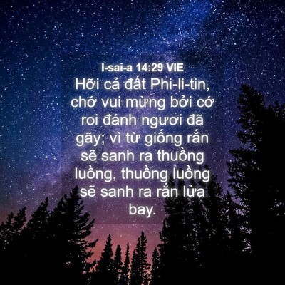 Picture 04 - I-sai-a 14:29 VIE - Hỡi cả đất Phi-li-tin, chớ vui mừng - Bible Verse Picture
