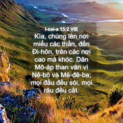 Picture 04 - I-sai-a 15:2 VIE - Kìa, chúng lên nơi miếu các thần, đến - Bible Verse Picture