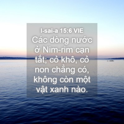 Picture 04 - I-sai-a 15:6 VIE - Các dòng nước ở Nim-rim cạn tắt; cỏ - Bible Verse Picture