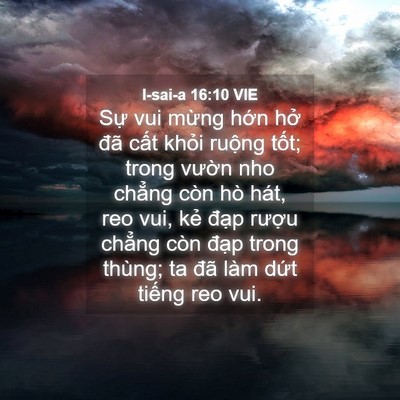 Picture 04 - I-sai-a 16:10 VIE - Sự vui mừng hớn hở đã cất khỏi - Bible Verse Picture