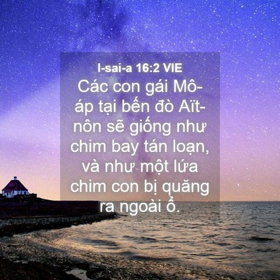 Picture 04 - I-sai-a 16:2 VIE - Các con gái Mô-áp tại bến đò Aït-nôn - Bible Verse Picture