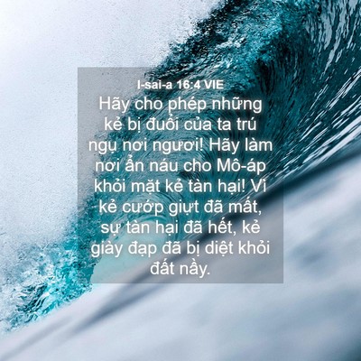 Picture 04 - I-sai-a 16:4 VIE - Hãy cho phép những kẻ bị đuổi của ta - Bible Verse Picture