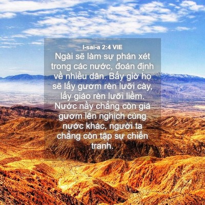 Picture 04 - I-sai-a 2:4 VIE - Ngài sẽ làm sự phán xét trong các - Bible Verse Picture